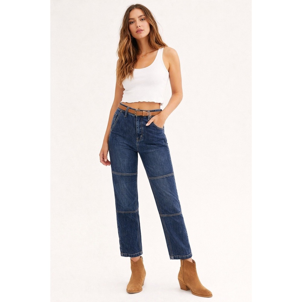 Studio Blue Seamed Utility Ankle Jeans Women‎ 26 Dark Canyon NWT